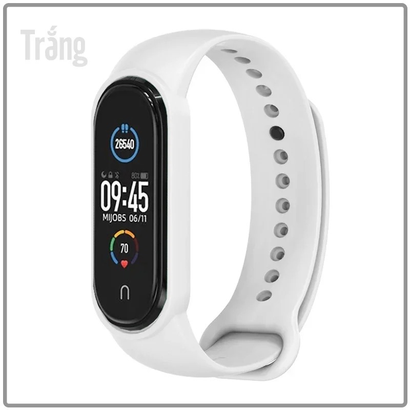 Dây cao su thay thế cho Xiaomi Miband 7 - Miband 5 - Miband 6 trơn nhiều màu hãng Mijobs