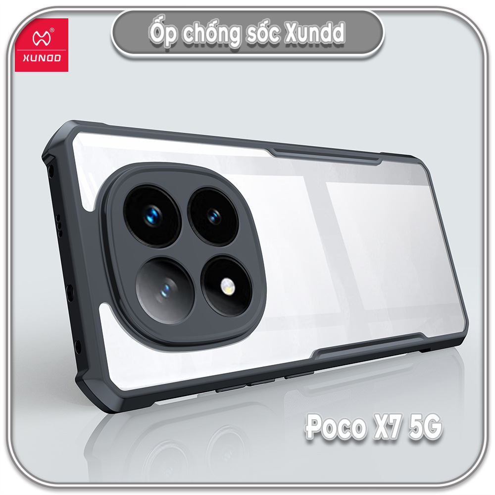 Ốp chống sốc Xundd Poco X7 - X7 Pro, lưng PC không bị ố vàng
