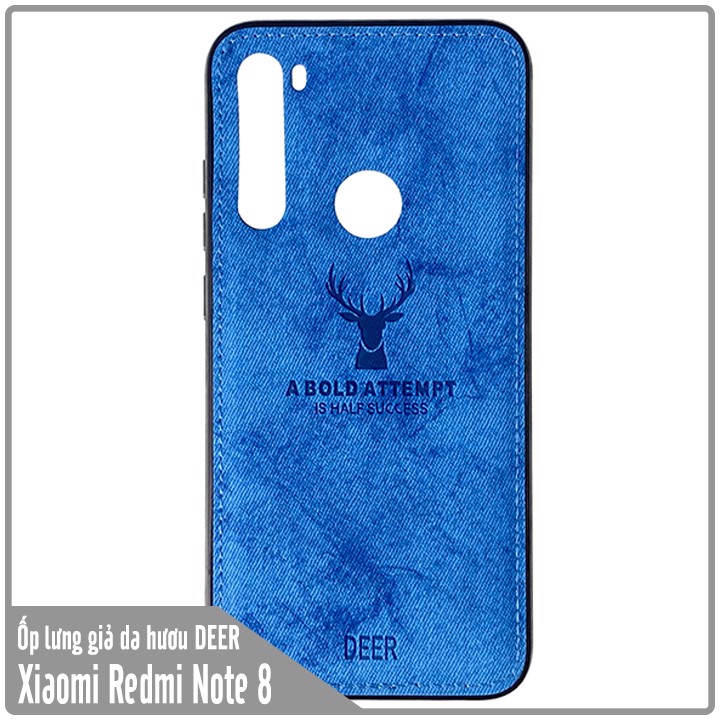 Ốp lưng Xiaomi Redmi Note 8 giả da con hươu DEER - Nhựa dẻo TPU