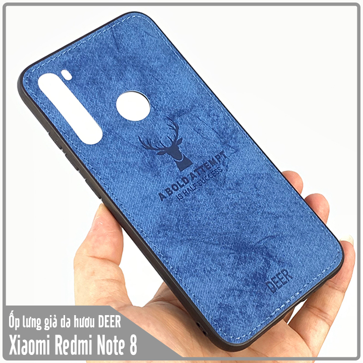 Ốp lưng Xiaomi Redmi Note 8 giả da con hươu DEER - Nhựa dẻo TPU