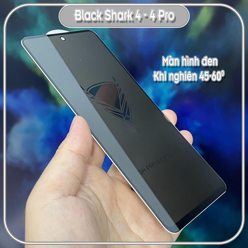 Kính cường lực cho Xiaomi Black Shark 4 / 4 Pro chống nhìn trộm full viền đen