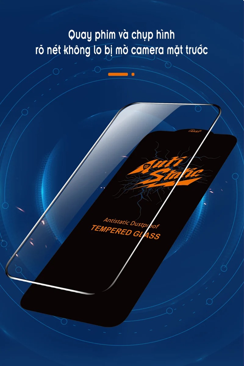 Kính cường lực các dòng máy iPhone Antistatic Dustproof - Không tĩnh điện chống bụi