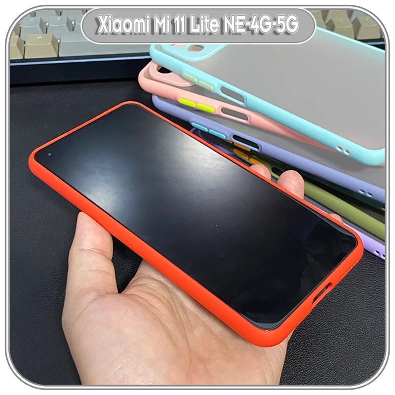 Ốp lưng cho Xiaomi Mi 11 Lite NE-4G-5G nhám viền màu che camera