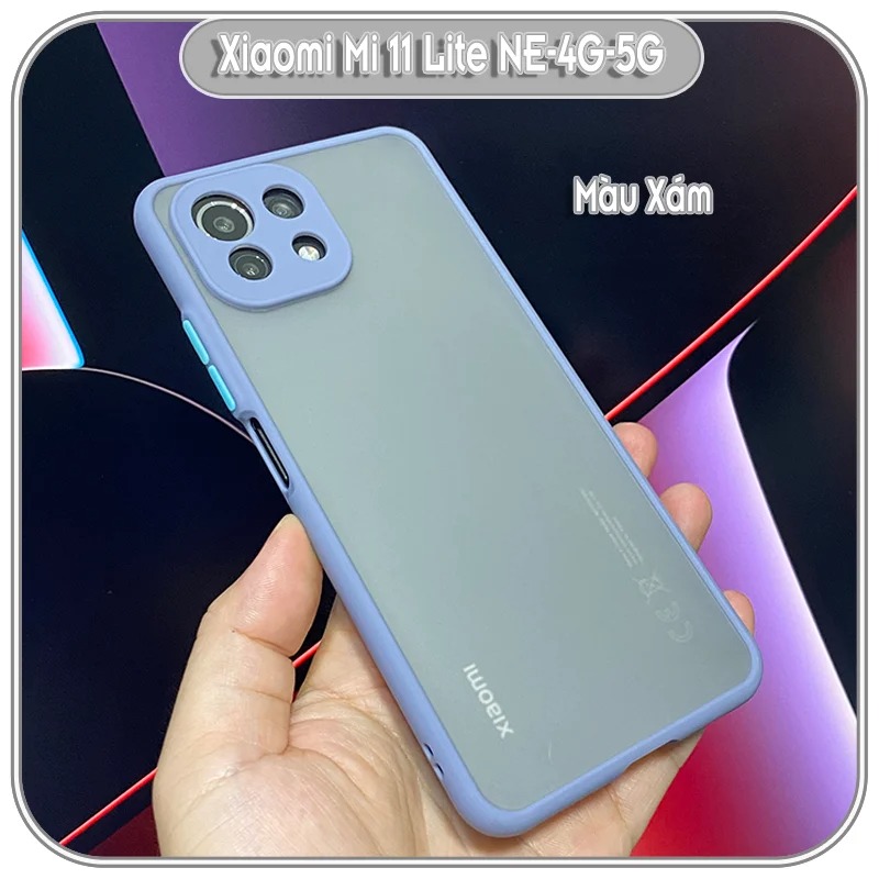 Ốp lưng cho Xiaomi Mi 11 Lite NE-4G-5G nhám viền màu che camera