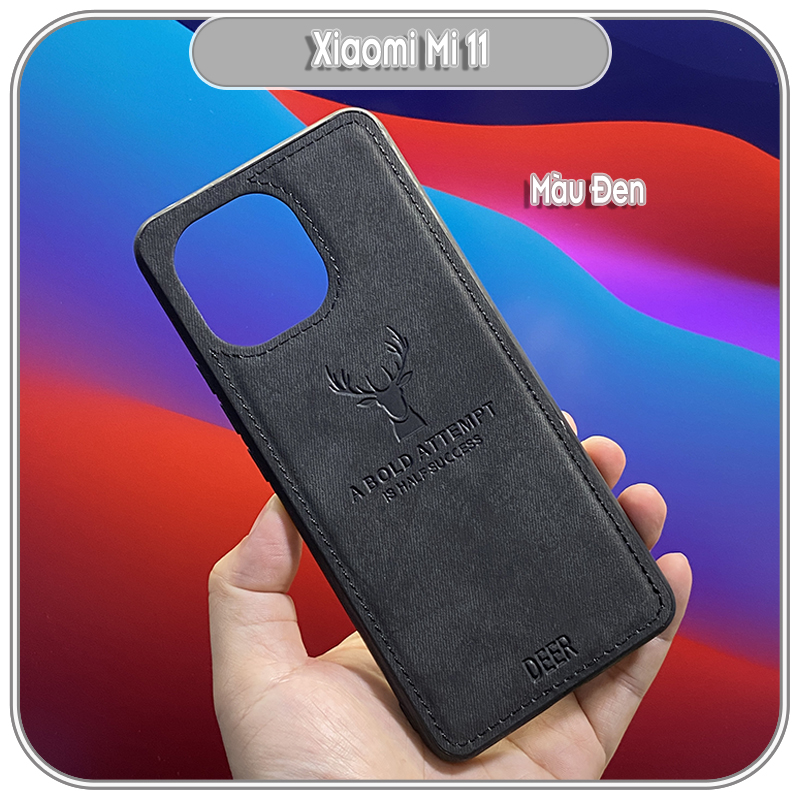 Ốp lưng cho Xiaomi Mi 11 giả da con hươu DEER