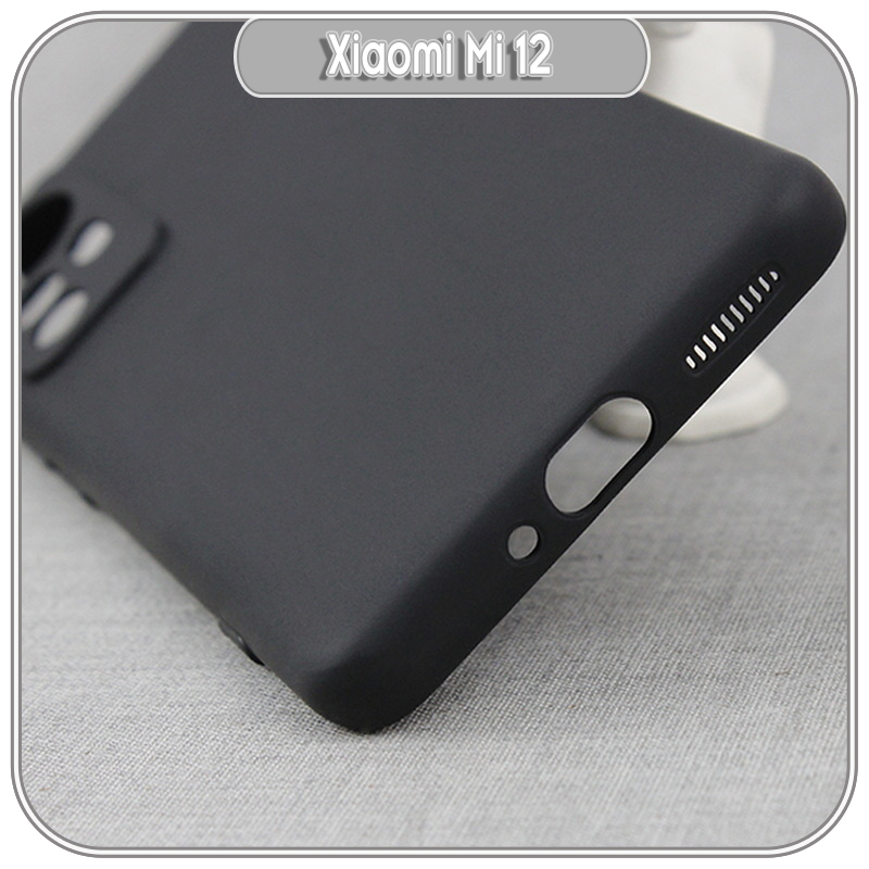 Ốp lưng cho Xiaomi Mi 12 TPU đen nhám, Che Camera