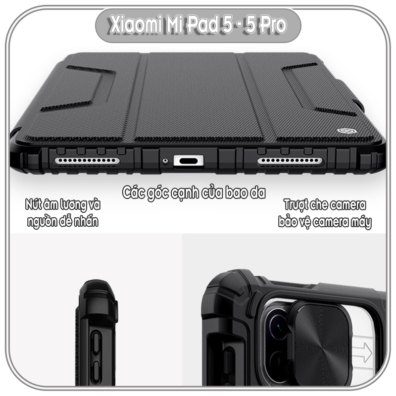 Bao da cho Xiaomi Pad 5 - 5 Pro 11 inch Nillkin Bumper Pro Leather Case - Hàng chính hãng