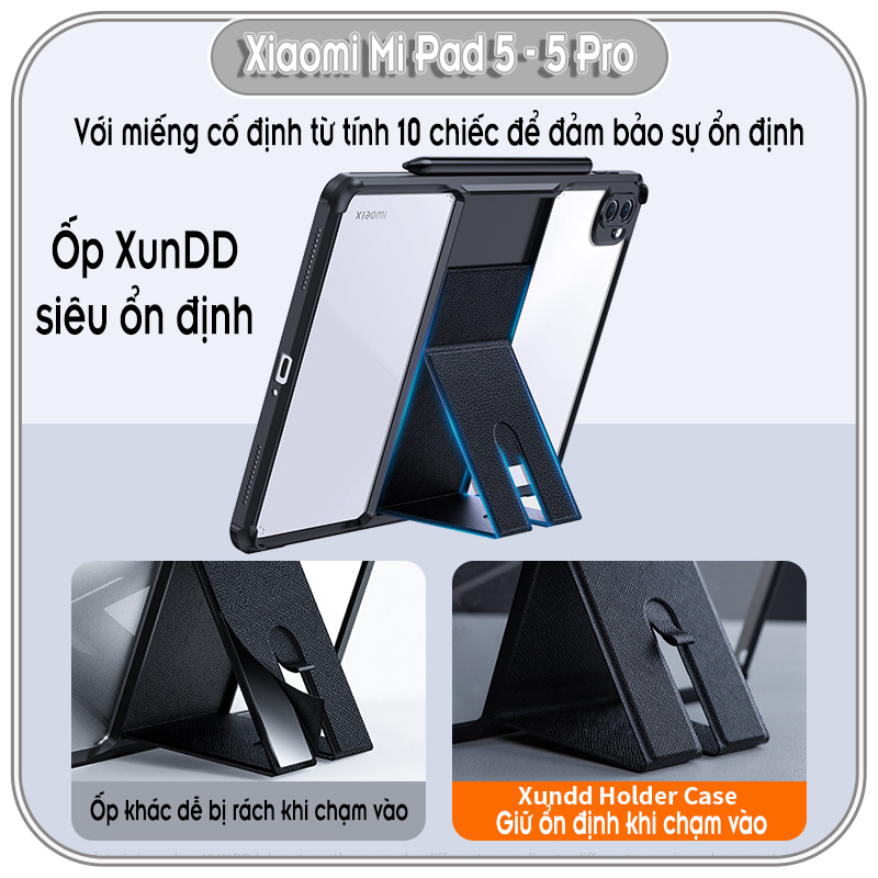 Ốp lưng cho Xiaomi Pad 5 11inch chống sốc 4 gốc giá đỡ trong viền nhựa dẻo XunDD V2