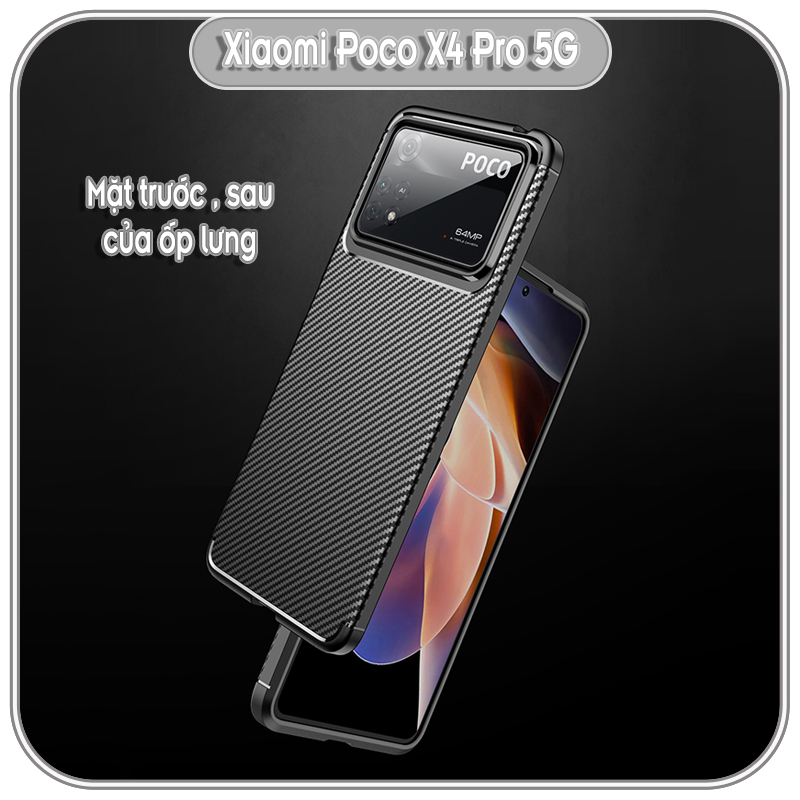 Ốp lưng cho Xiaomi Poco X4 Pro 5G chống sốc Carbon Auto Focus