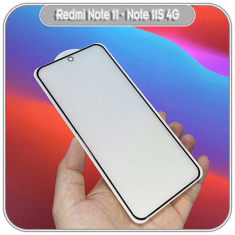Kính cường lực cho Xiaomi Redmi Note 11 - 11S 4G chống vân tay Full viền Đen