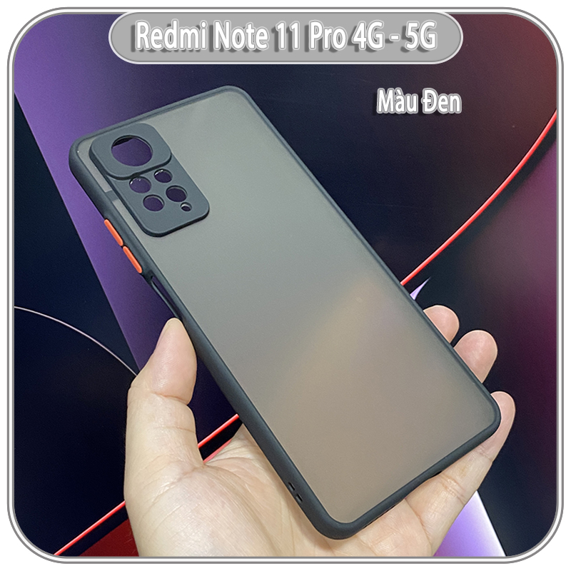 Ốp lưng cho Xiaomi Redmi Note 11 Pro 4G - 5G - Note 12 Pro 4G, nhám viền màu che camera