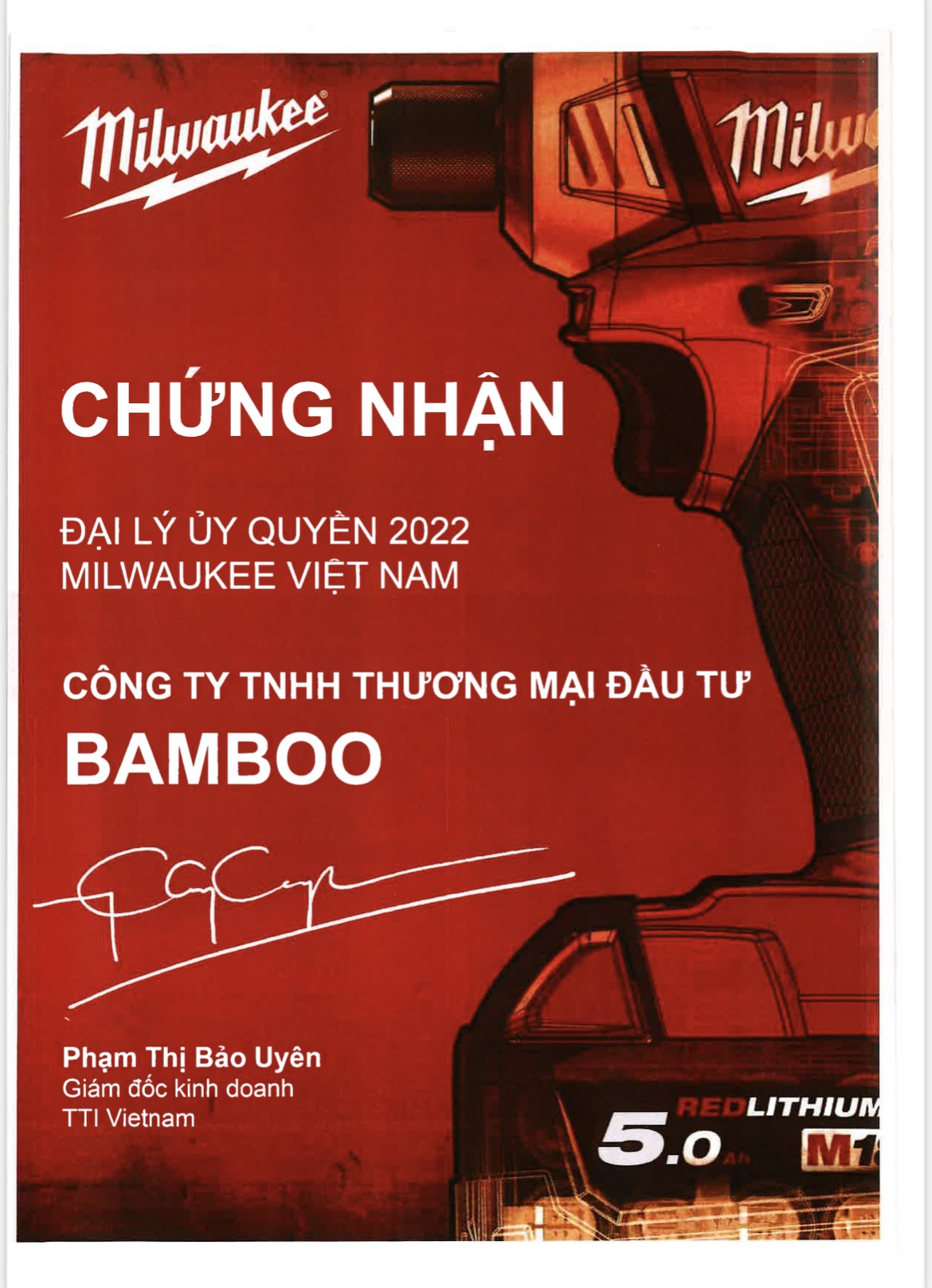 BAMBOO tự hào là đại lý ủy quyền của Milwaukee Việt Nam