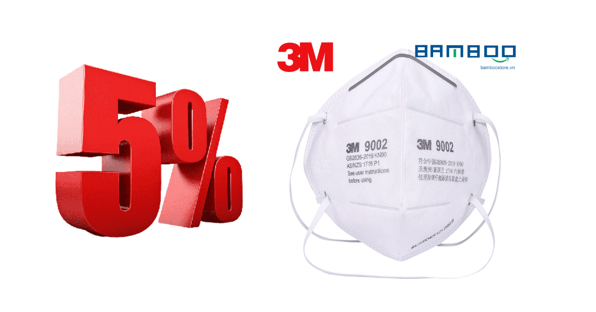 Like và Share FANPAGE nhận ngay chiết khấu 5% khi mua khẩu trang 3M 9002 chuẩn P1 Châu Âu