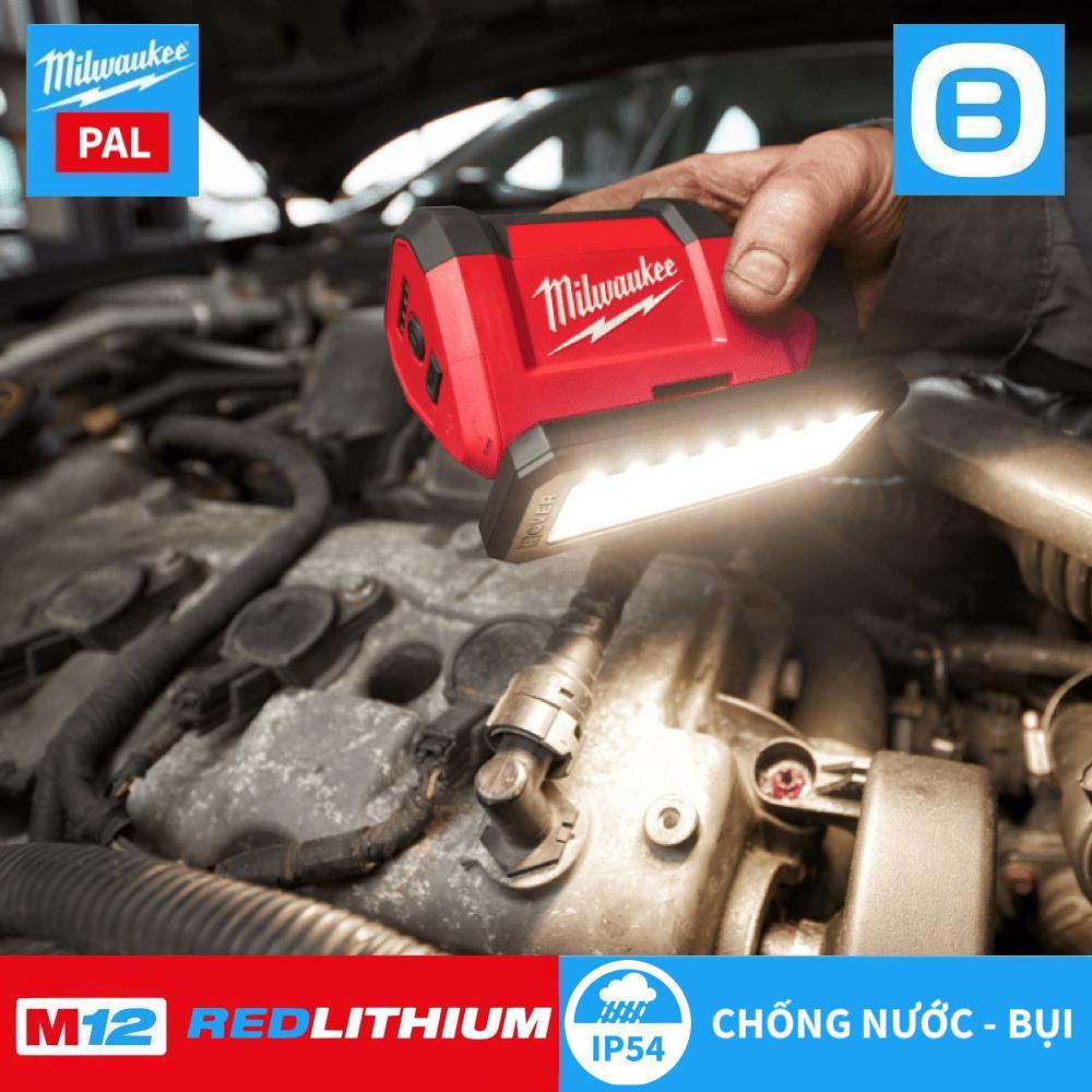 Milwaukee M12 PAL, Đèn Led chiếu sáng trục xoay, 12V, Màu đỏ đen, 16146009