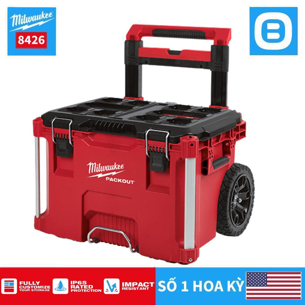 Milwaukee 8426, Hộp đựng dụng cụ, IP65, Chịu tải 114kg, Có bánh xe, Màu đỏ đen, 129305049