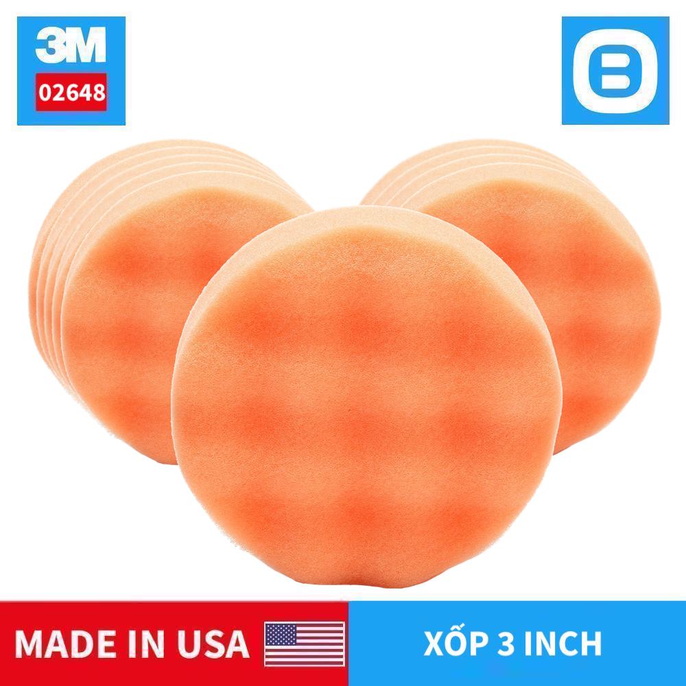 3M 02648 Foam Buffing Pad, Xốp đánh bóng 3 inch, Màu cam