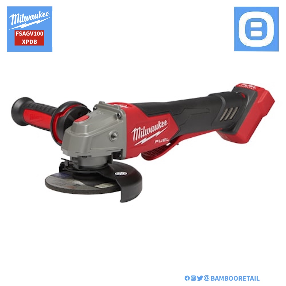 Milwaukee M18 FSAGV100XPDB, Máy mài góc có phanh tốc độ, 18V, 100mm, Màu đỏ đen, 18521012