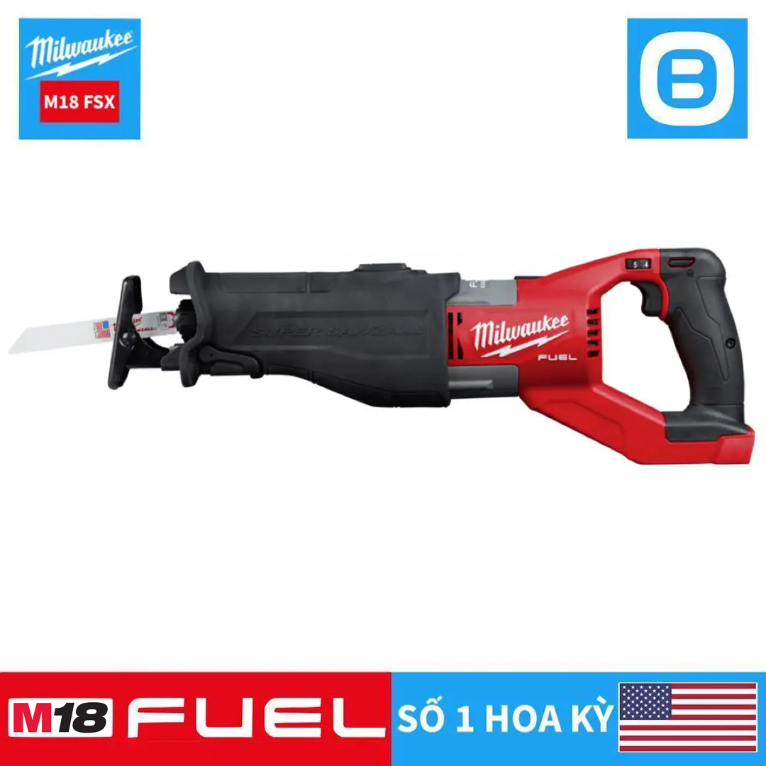 Milwaukee M18 FSX, Máy cưa kiếm, 18V, Độ sọc 32 mm, Màu đỏ đen, 18276015