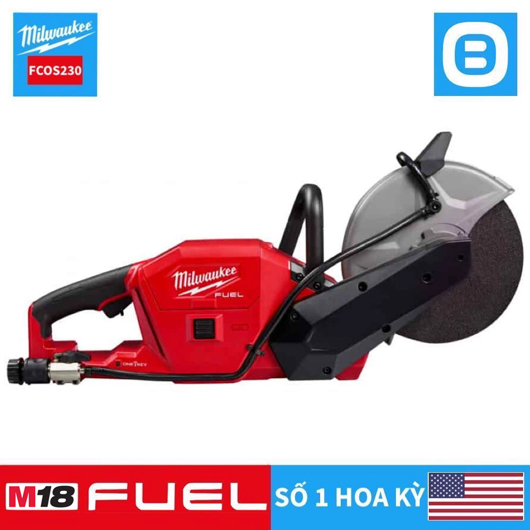 Milwaukee M18 FCOS230, Máy cắt bê tông, 18V, Đường kính đĩa cắt 230 mm, Màu đỏ đen, 18386012