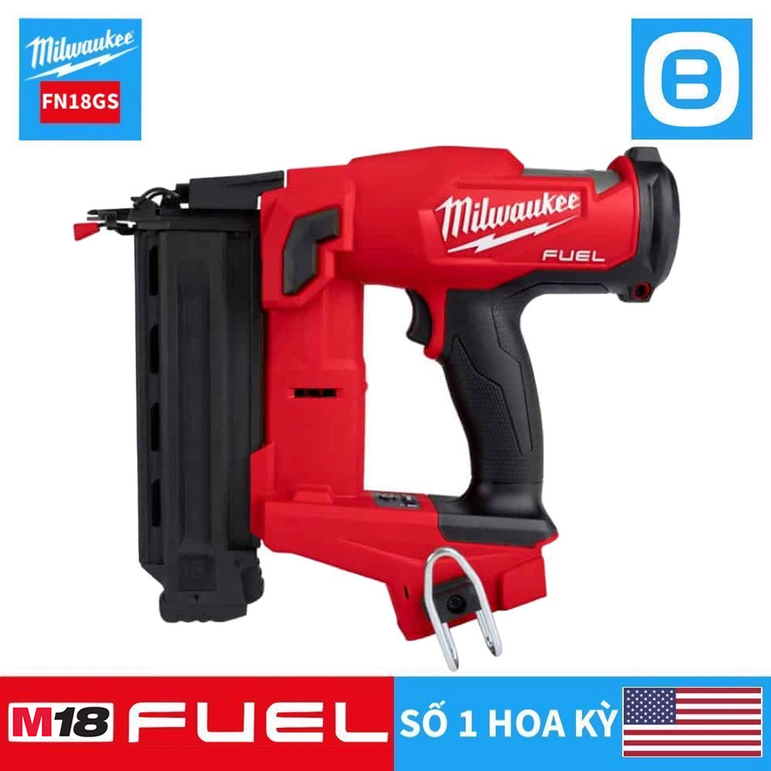 Milwaukee M18 FN18GS, Máy bắn đinh, 18V, Đướng kính đinh 1,02mm, Chiều dài đinh 54mm, Màu đỏ đen, 18341007