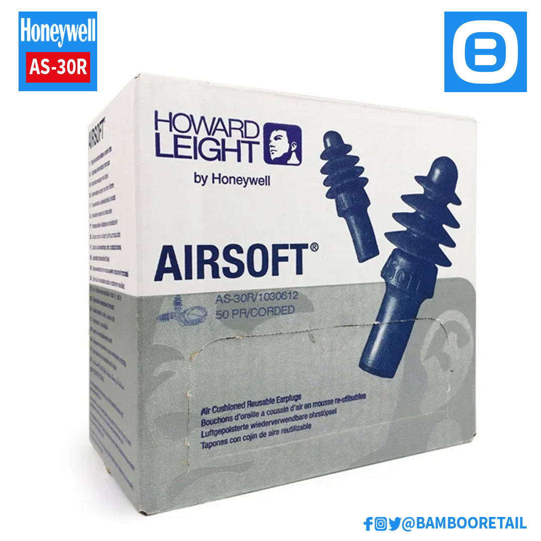 Howard Leight by Honeywell AS-30R Airsoft, Nút tai chống ồn sử dụng nhiều lần, Có dây, Màu xanh