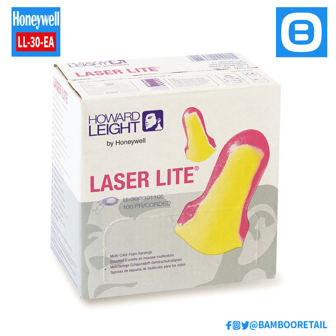 Howard Leight by Honeywell LL-30-EA Laser High Visibility Disposable Foam Earplugs, Nút tai chống ồn dùng một lần, Đỏ vàng