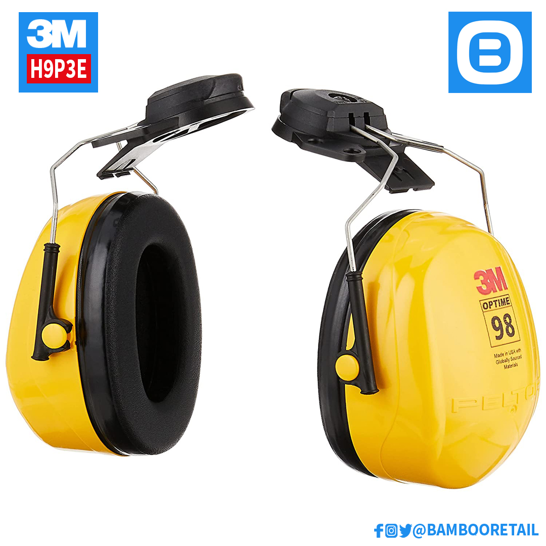 3M Peltor Optime 98 H9P3E, Chụp tai chống ồn, Gắn nón bảo hộ, Màu vàng, 70071517059