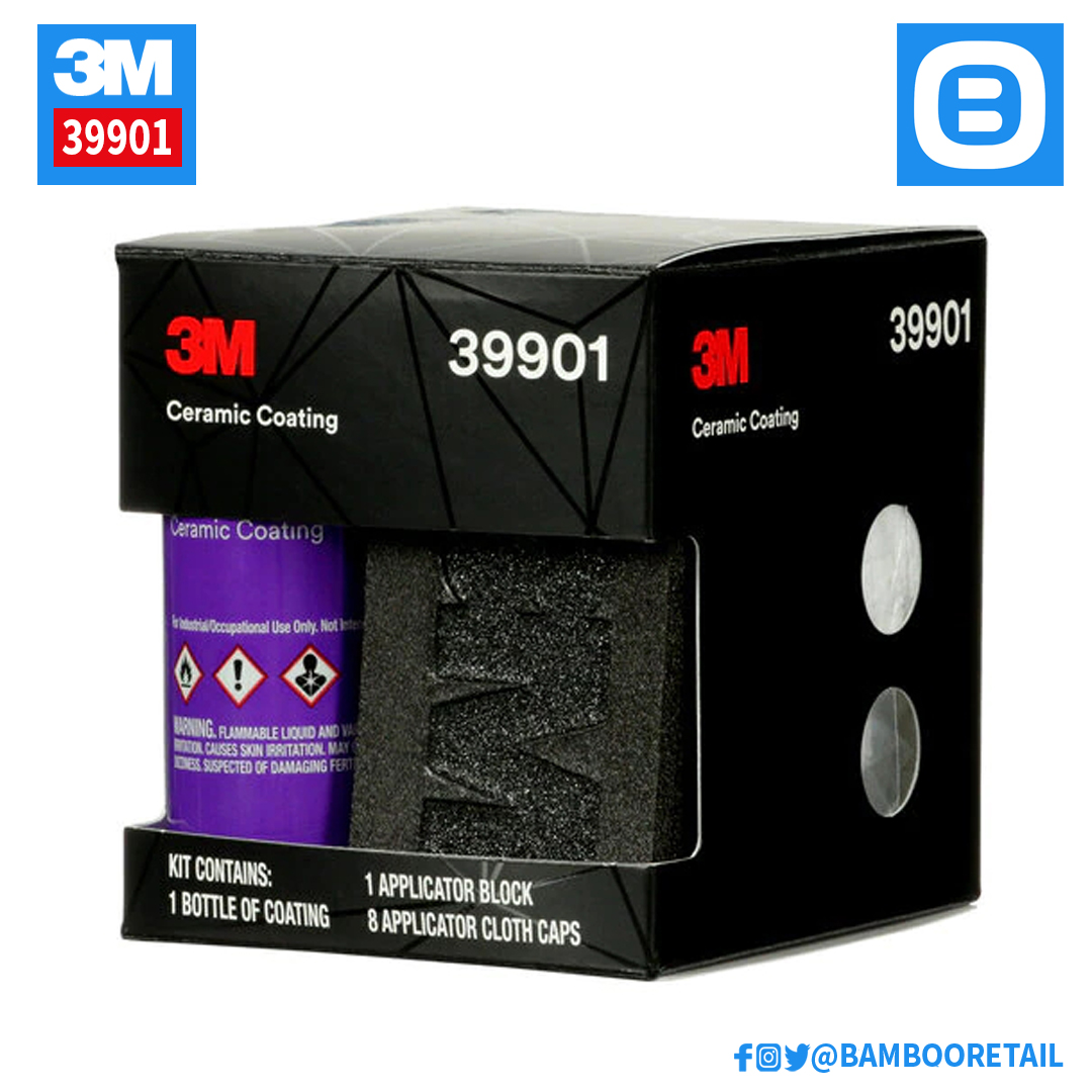 3M 39901 Ceramic Coating, Dung dịch phủ gốm bảo vệ sơn tăng cường độ sáng bóng, Trong suốt, 40 ml, 7100227801