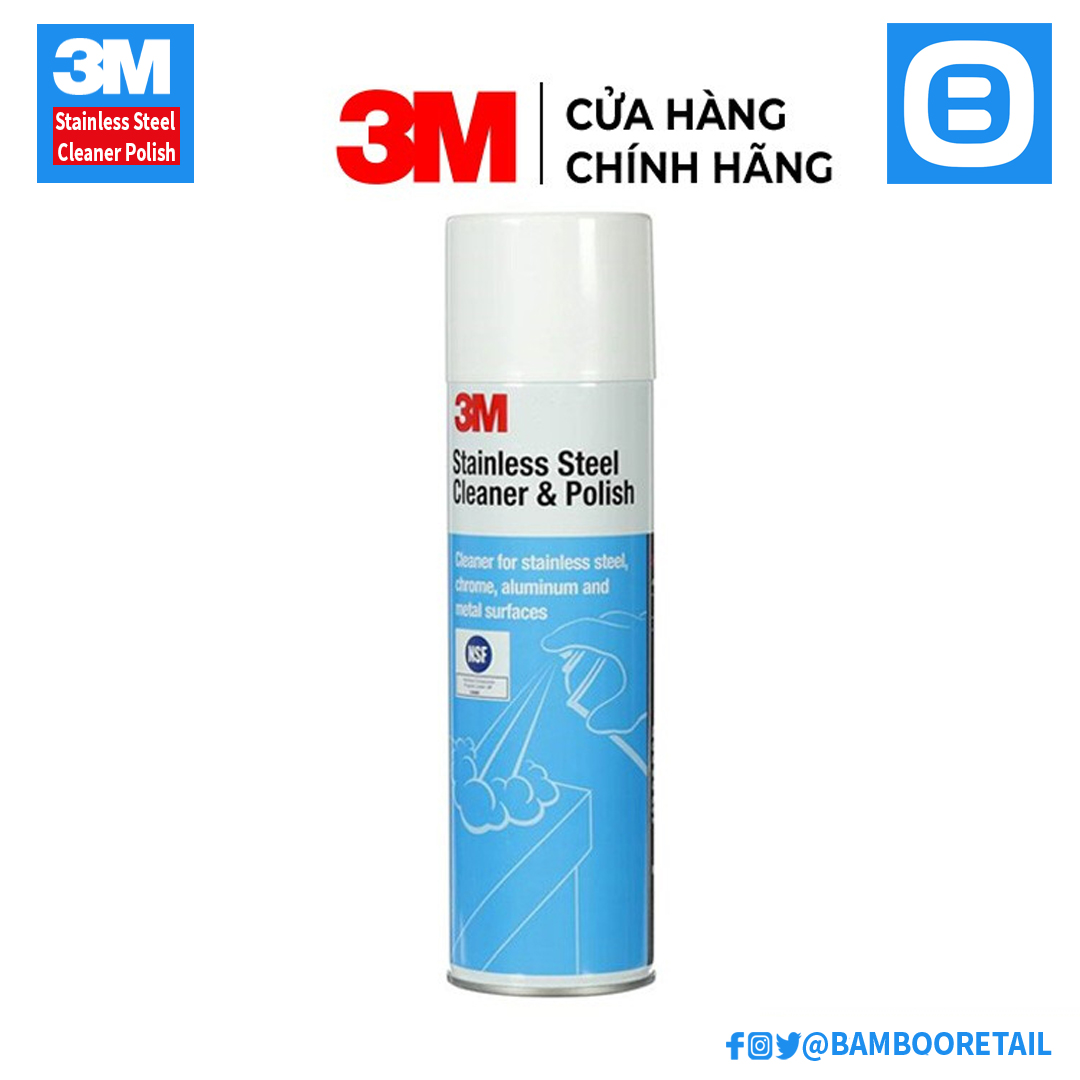3M Stainless Steel Cleaner and Polish, Dung dịch đánh bóng Inox Crome, 660 ml, 7000000697