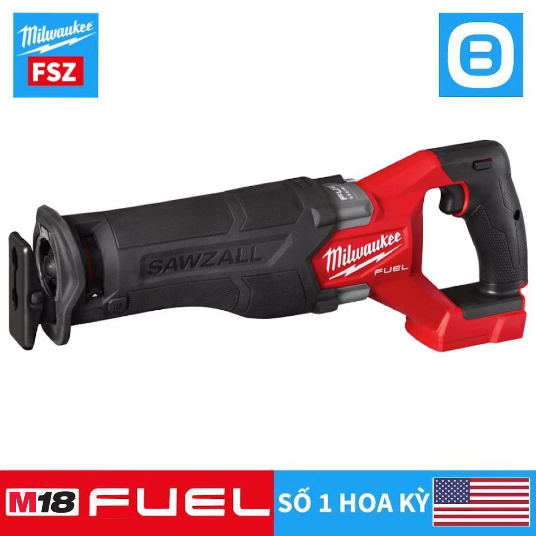 Milwaukee M18 FSZ, Máy cưa kiếm, 18V, Độ sọc 32mm, Màu đỏ đen, 18425009