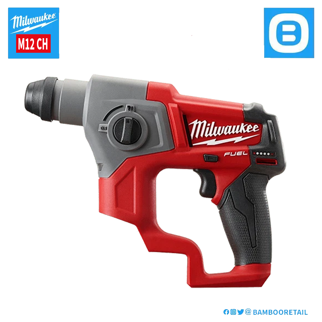 Milwaukee M12 CH, Máy khoan búa hai chế độ, 12V, Màu đỏ đen, 18098036-18098026