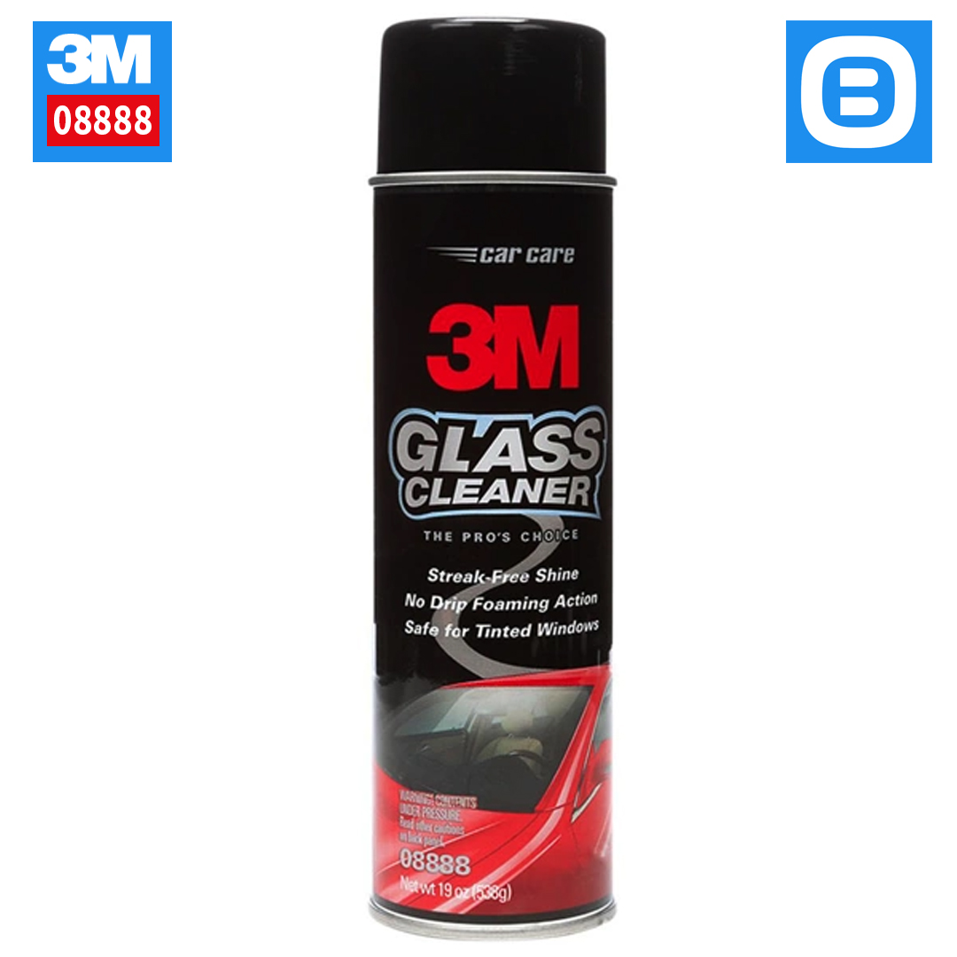 3M 08888 Glass Cleaner, Nước rửa kính và vệ sinh kính xe hơi, 538g