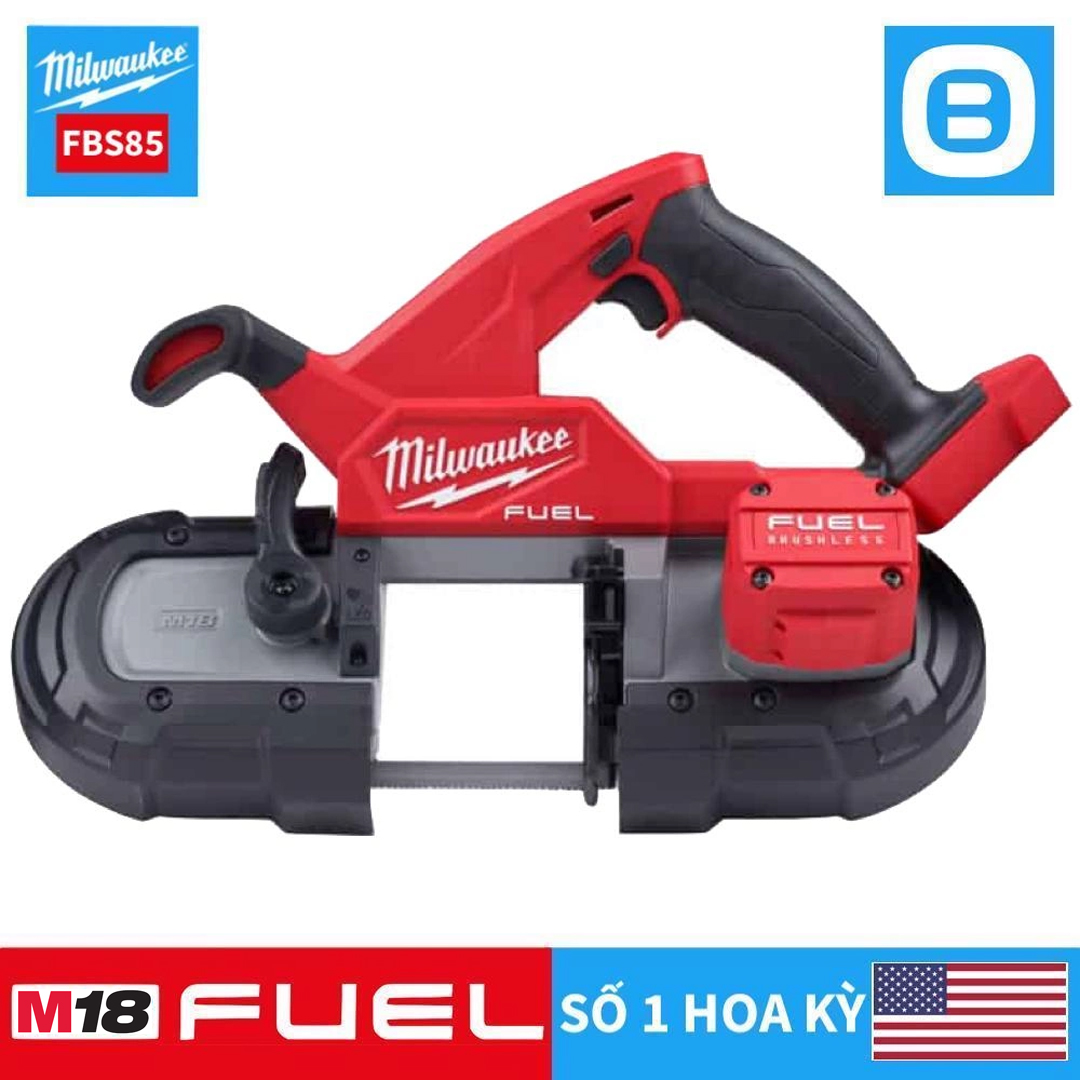 Milwaukee M18 FBS85, Máy cưa vòng, 18V, Đường kính cắt 85 mm, Màu đỏ đen, 18402011