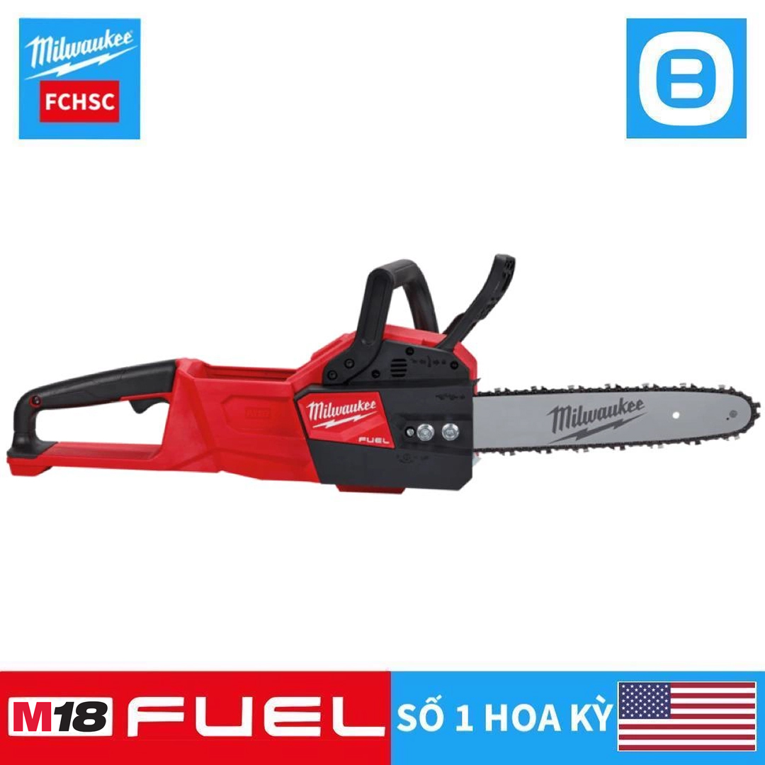 Milwaukee M18 FCHSC, Máy cưa xích, 18V, Dài 300 mm, Màu đỏ đen, 18237022