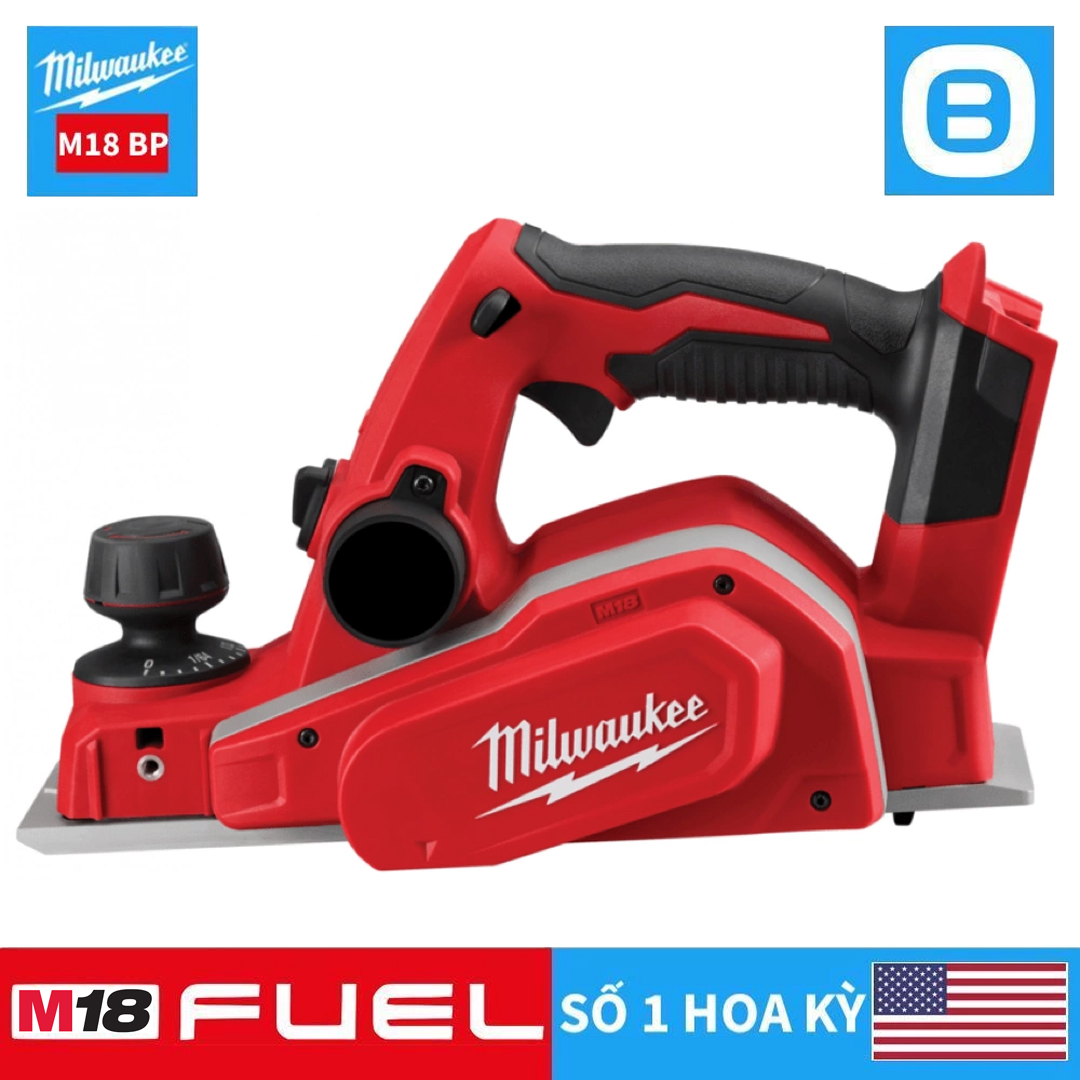 Milwaukee M18 BP, Máy bào gỗ, 18V, Màu đỏ đen, 18133011