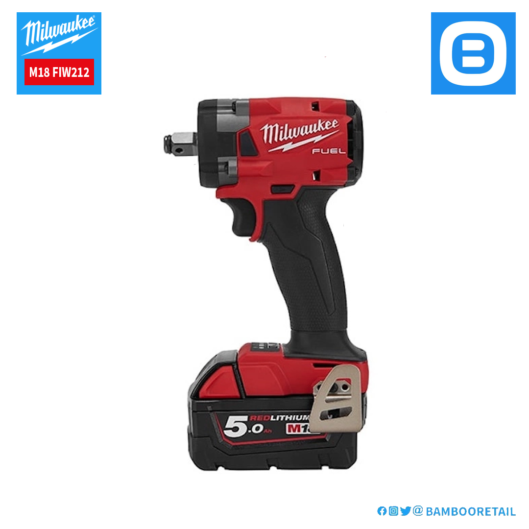 Milwaukee M18 FIW212, Máy siết bu lông, 18V, 339 Nm, 1/2 inch, M16, Màu đỏ đen, 18495026