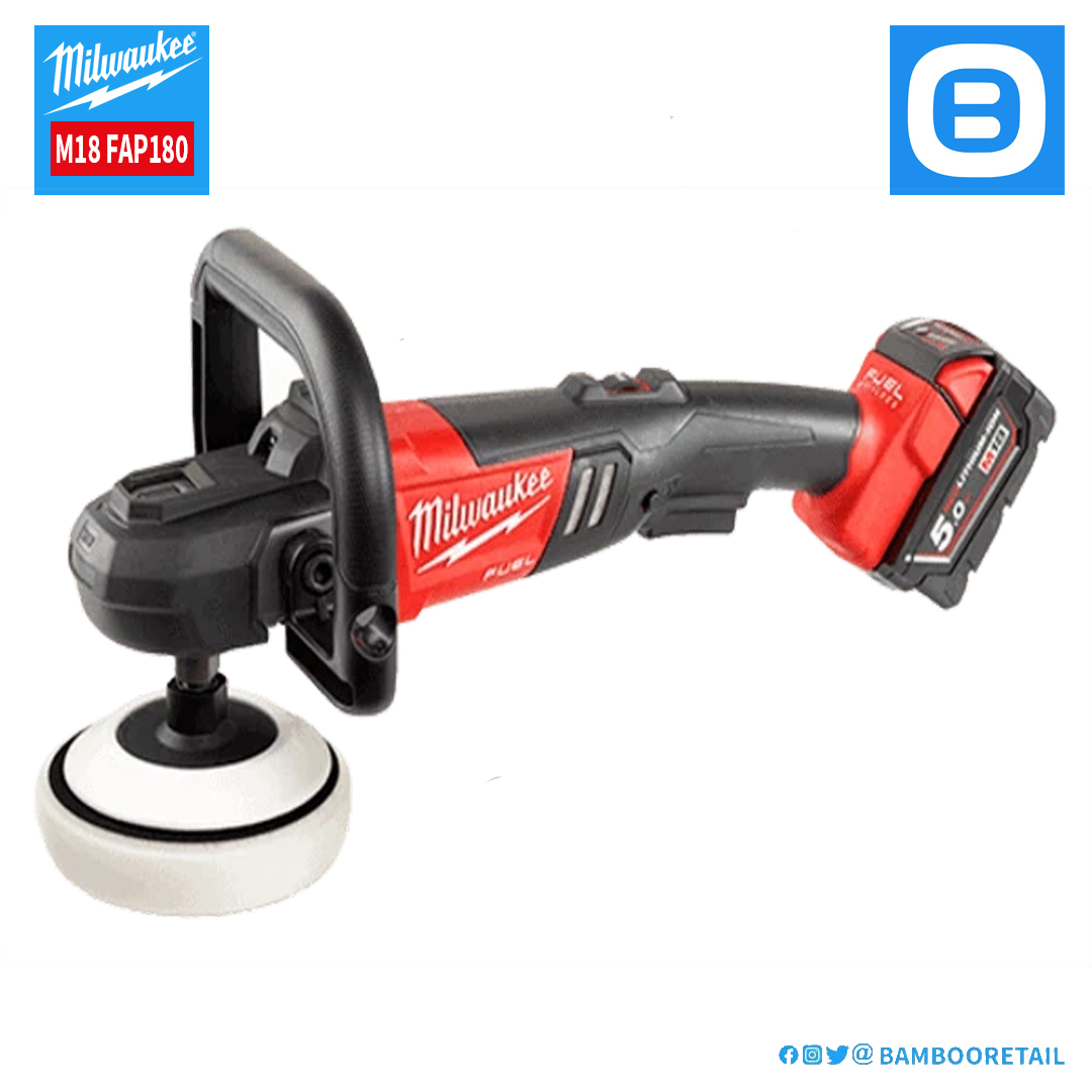 Milwaukee M18 FAP180, Máy đánh bóng, 18V, Đường kính bánh 180 mm, Màu đỏ đen, 18171020