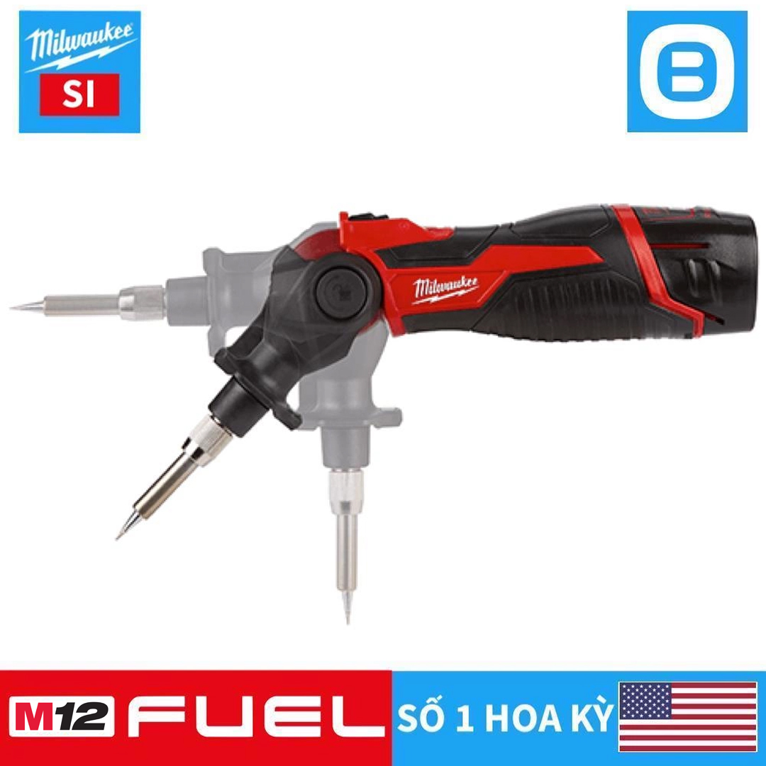 Milwaukee M12 SI, Máy hàn nhiệt 12V, Màu đỏ đen, Màu đỏ đen, 16077009