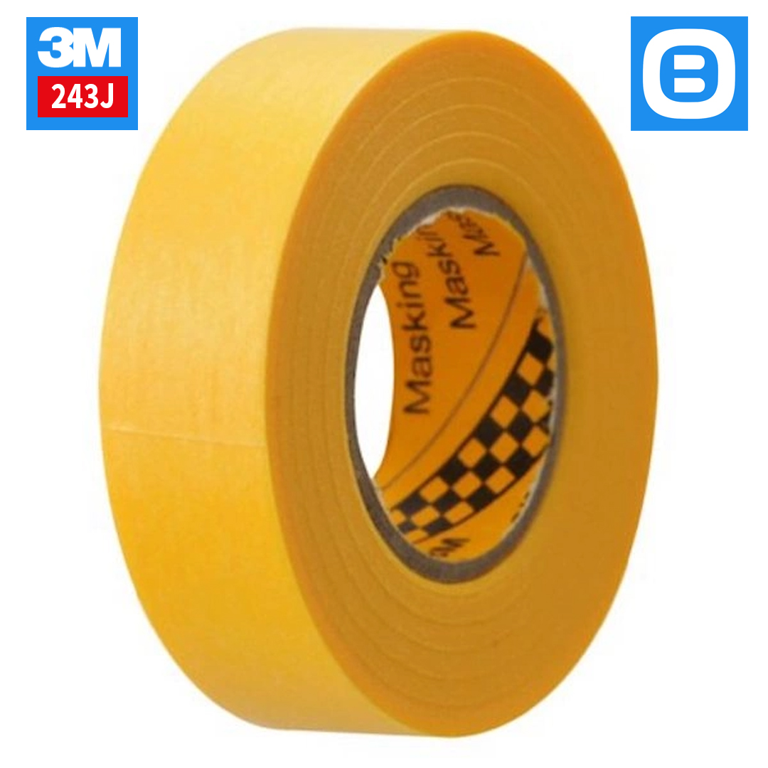 3M 243J Masking Tape, Băng keo giấy che sơn, Màu vàng