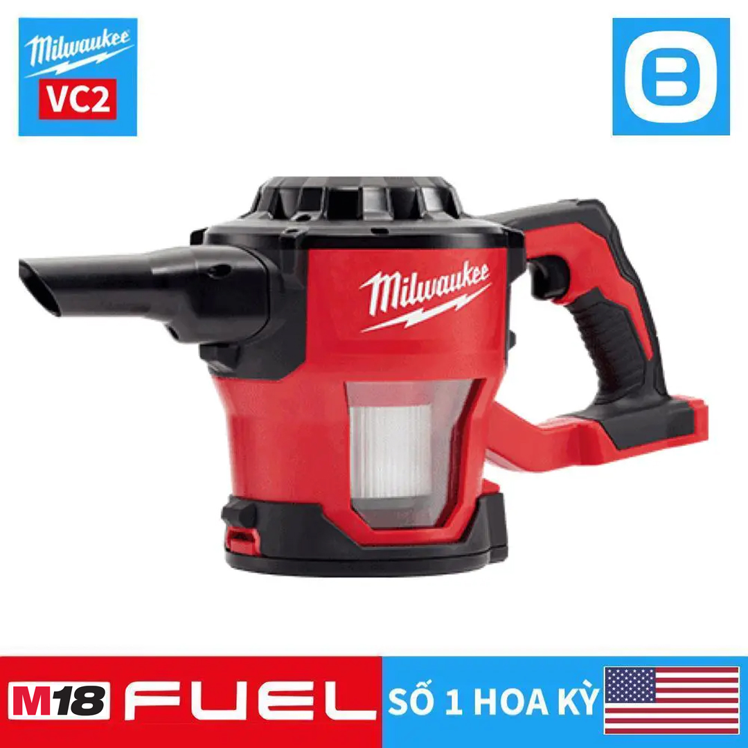 Milwaukee M18 CV, Máy hút bụi đa năng, 18V, 1,35L, Màu đỏ đen, 16058011