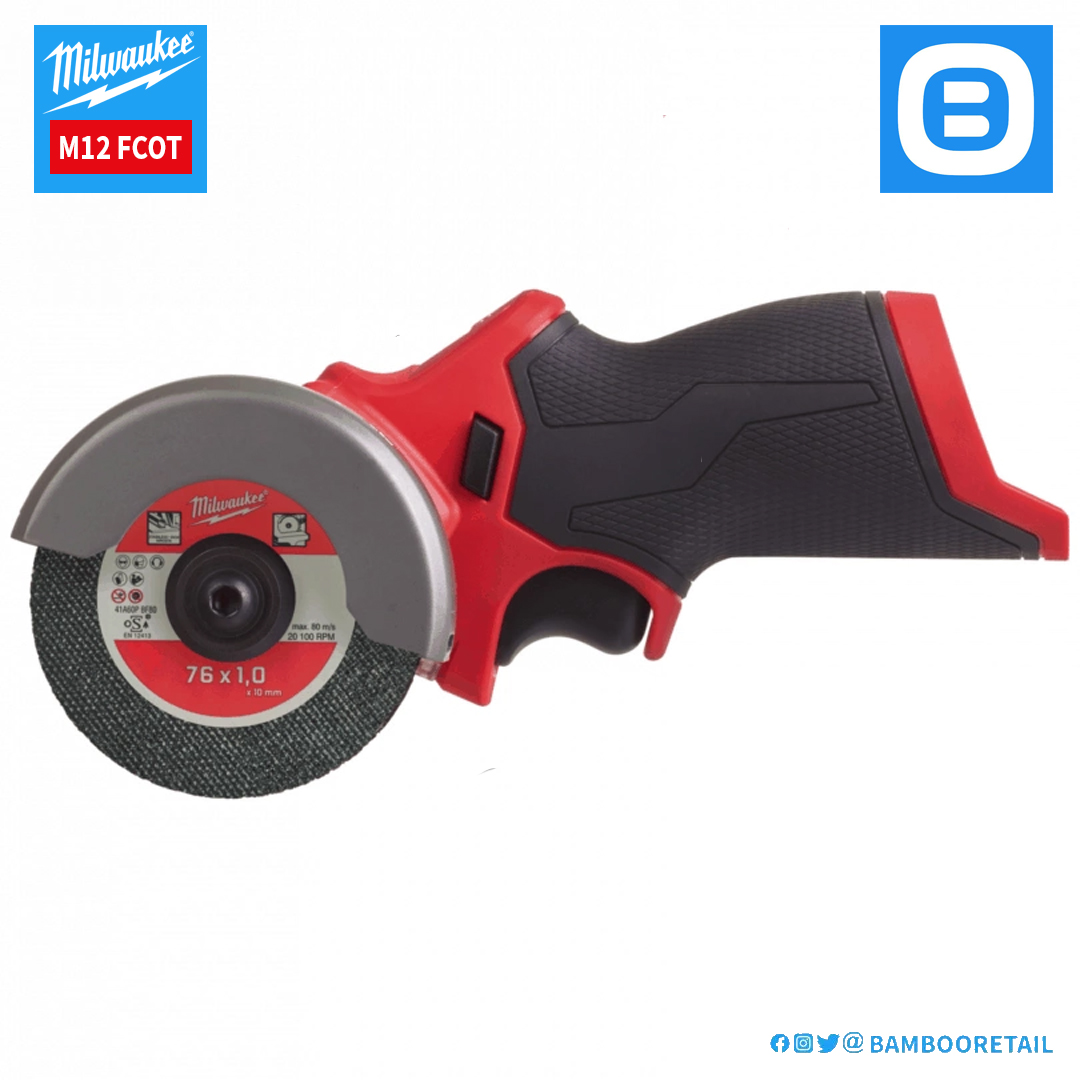 Milwaukee M12 FCOT, Máy cắt đá kim loại, 12V, Đường kính lưỡi 76 mm, Màu đỏ đen, 18264007