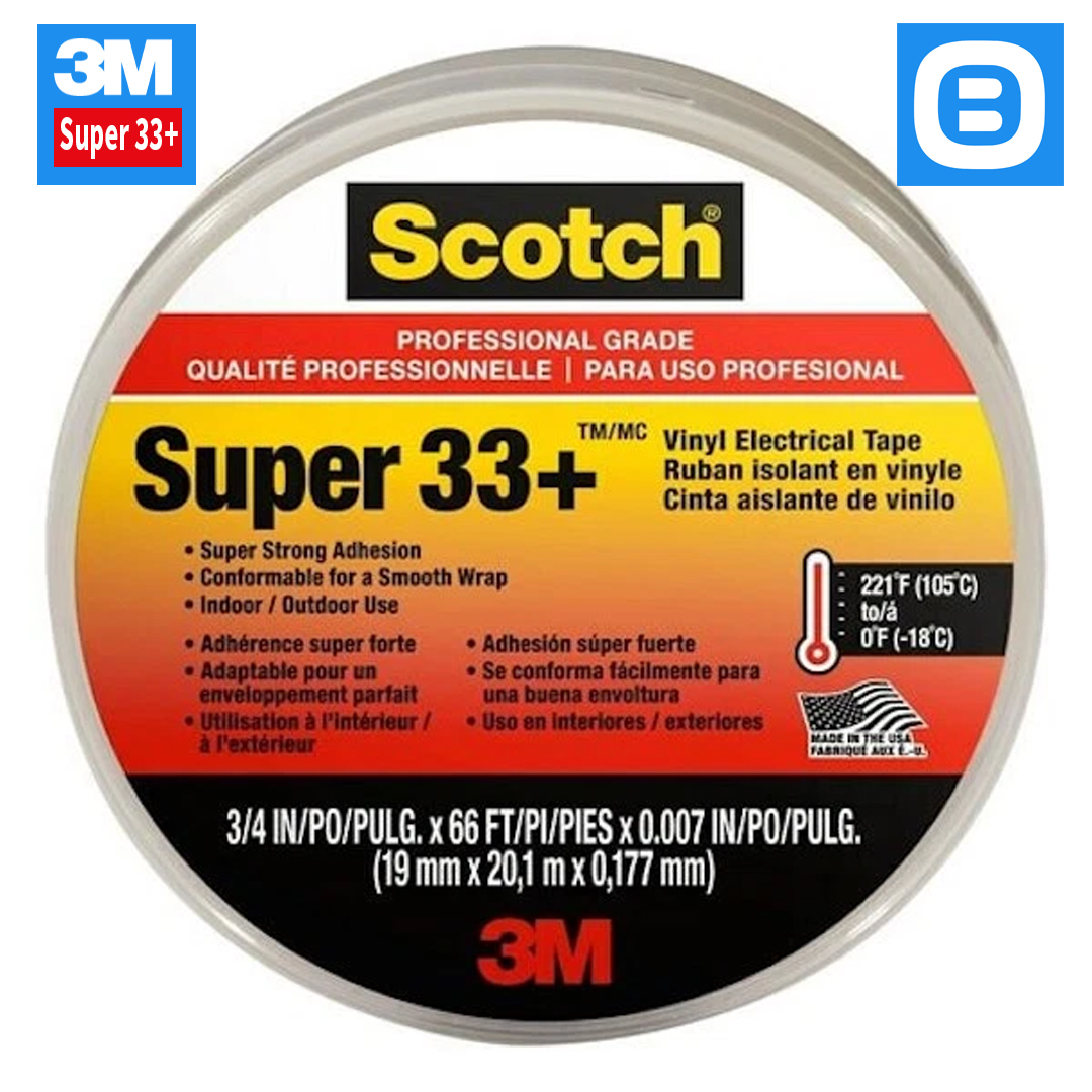 3M Super 33+, Băng keo điện chống cháy màu đen 19mmx20m