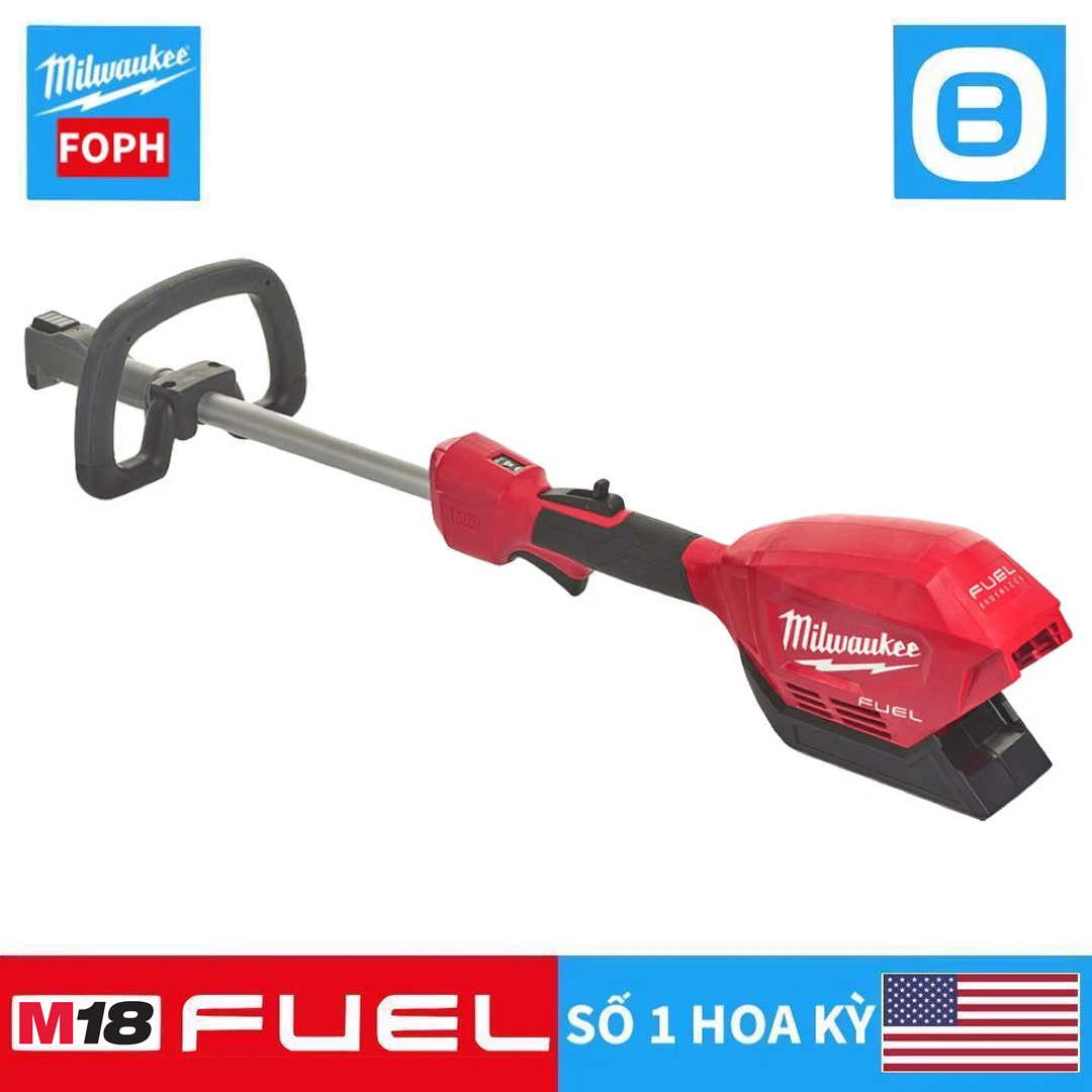 Milwaukee M18 FOPH, Máy cắt cỏ động cơ không chổi than, Pin 18V, Dài 881mm, Màu đỏ đen, 18350011