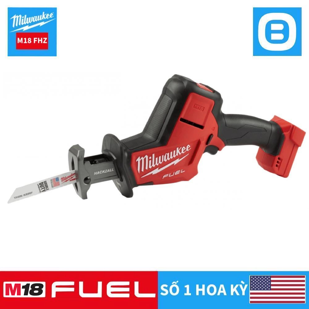 Milwaukee M18 FHZ, Máy cưa kiếm, 18V, Độ sọc 22 mm, Màu đỏ đen, 18262012