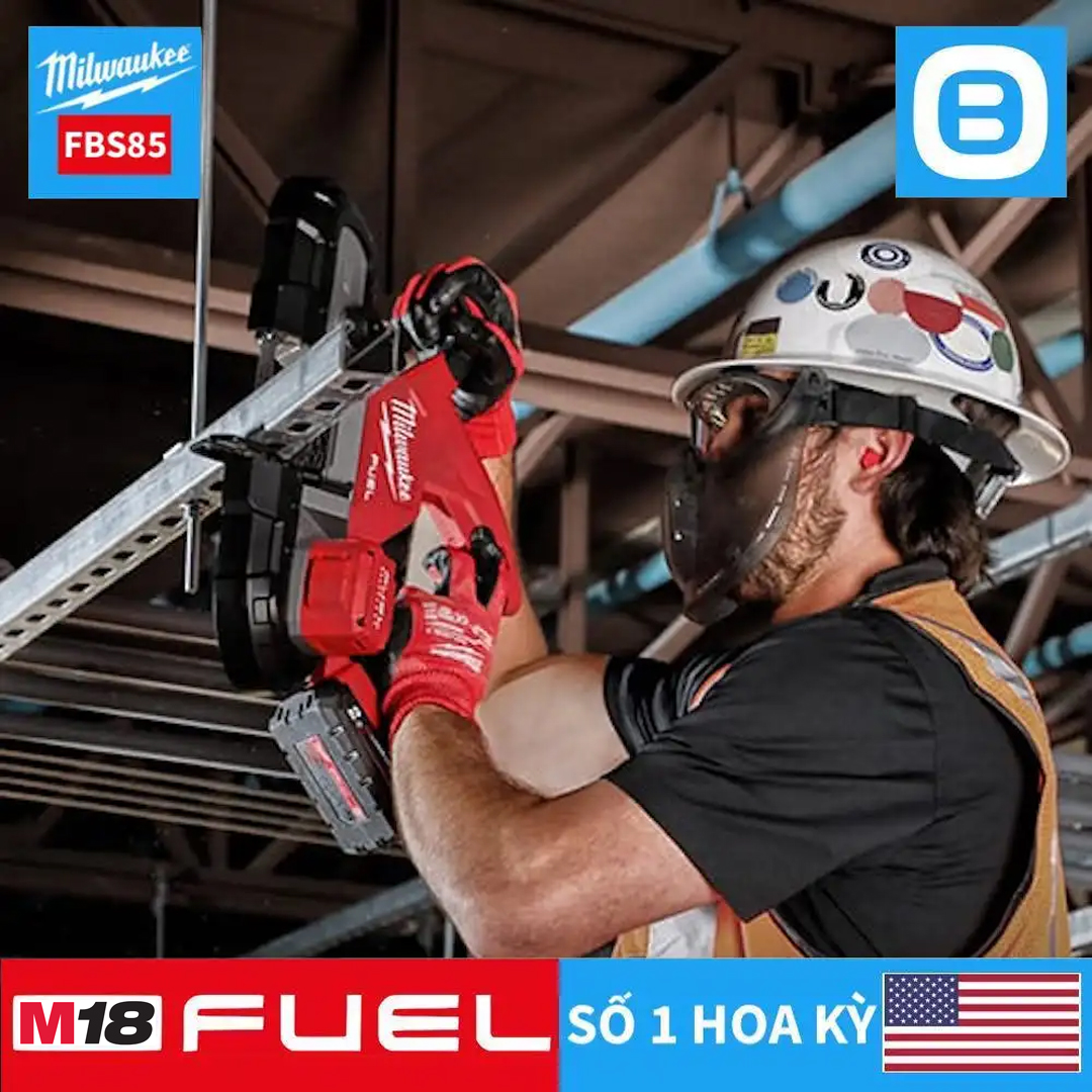Milwaukee M18 FBS85, Máy cưa vòng, 18V, Đường kính cắt 85 mm, Màu đỏ đen, 18402011
