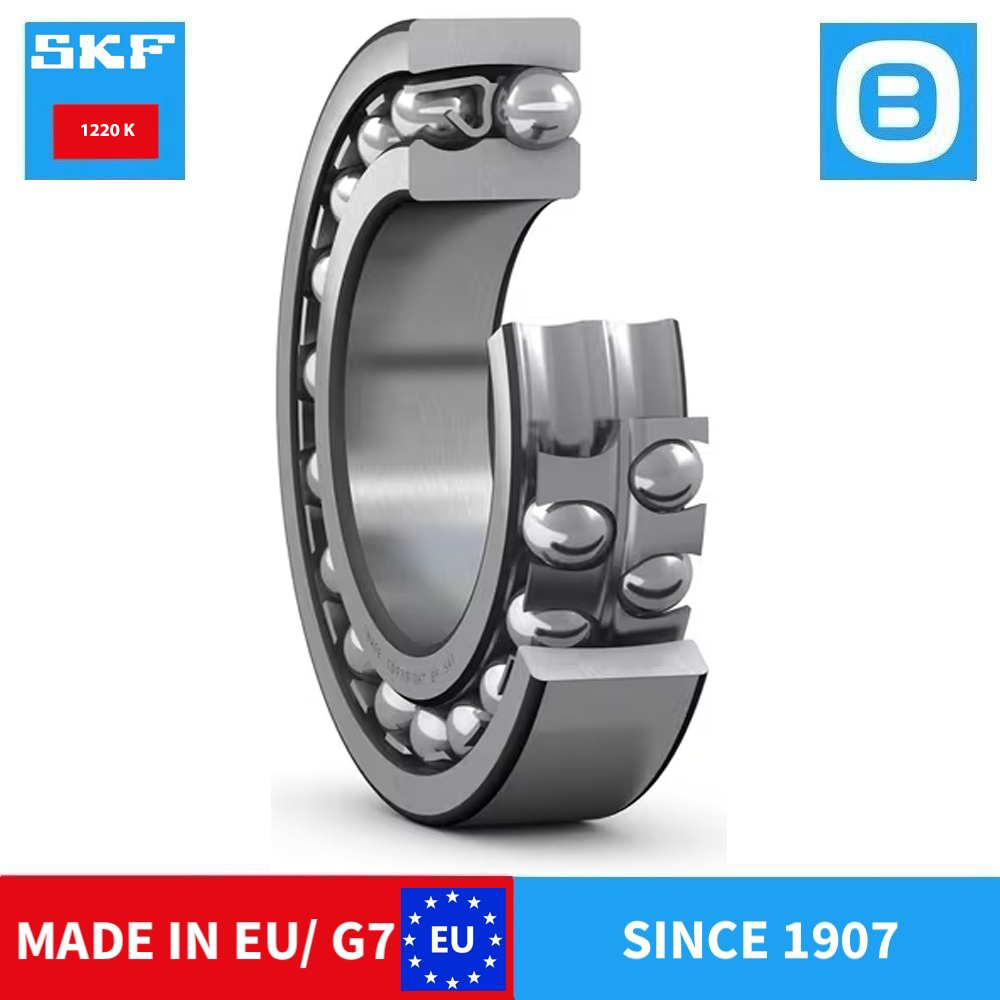 SKF 1220 K Self-aligning ball bearing, Vòng bi cầu tự lựa, d100xD180xB34 mm, Xuất xứ EU/G7