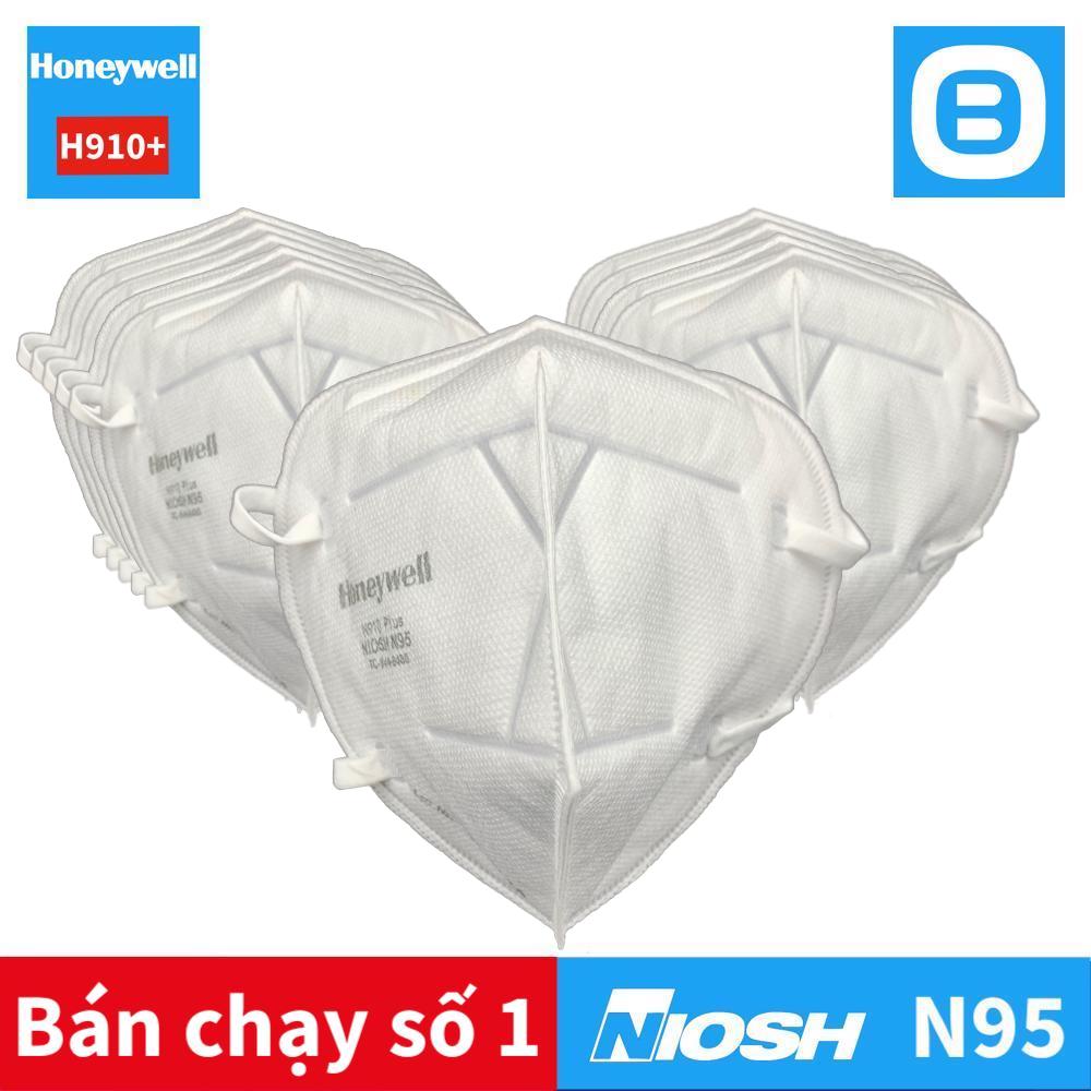 Honeywell H910 Plus, Khẩu trang đạt tiêu chuẩn N95 NIOSH, Lọc 95% bụi mịn virus, Dùng trong y tế, Màu trắng