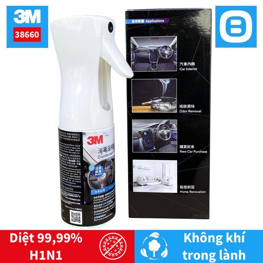 3M 38660 Disinfectant Formaldehyde Removal Spray, Diệt khuẩn khử mùi nội thất ô tô, 200ml