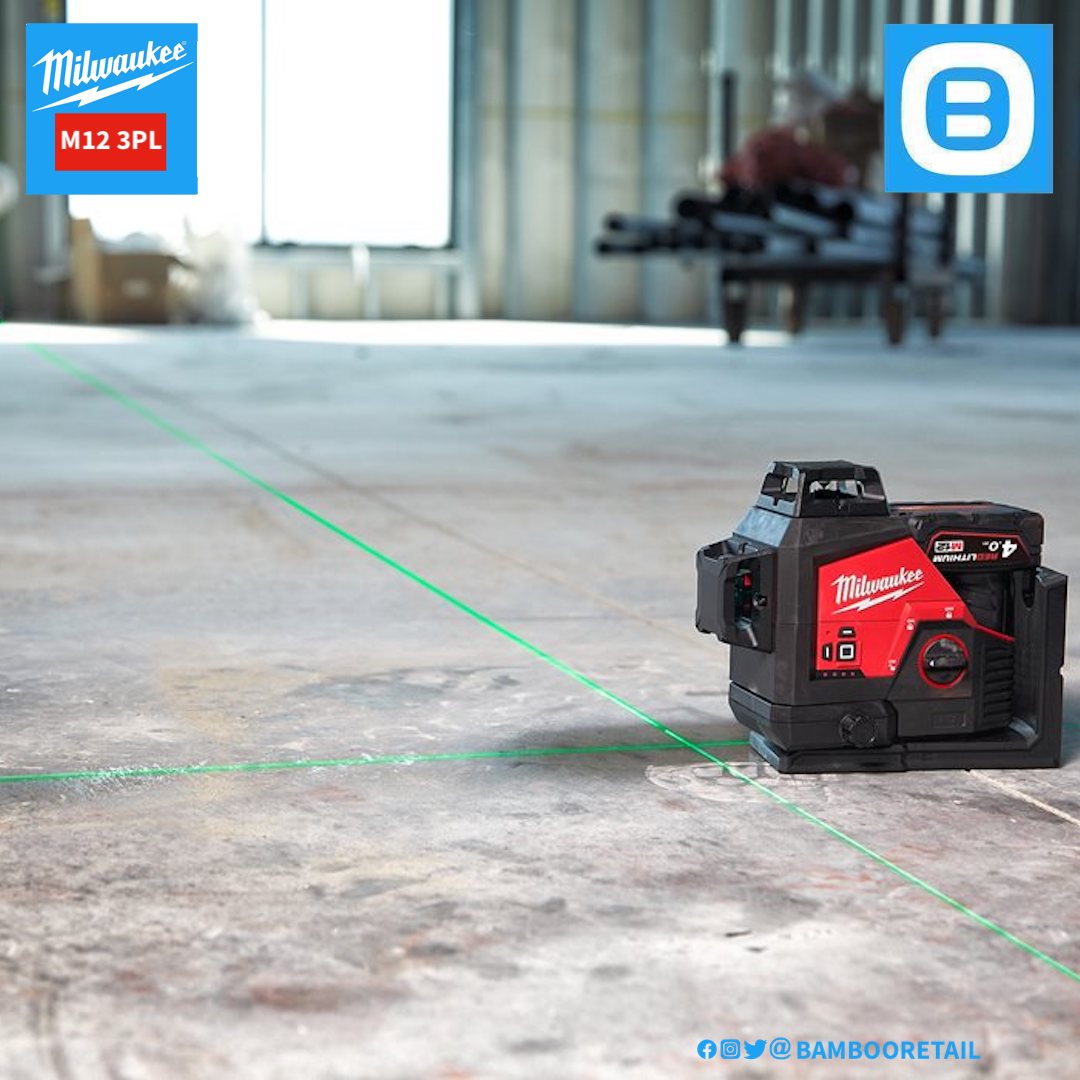 Milwaukee M12 3PL, Máy cân mực laser, 12V, 38m, 330˚, IP54, Màu đỏ đen, 6912703