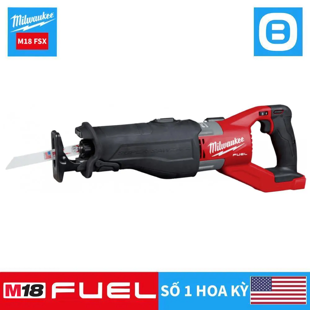 Milwaukee M18 FSX, Máy cưa kiếm, 18V, Độ sọc 32 mm, Màu đỏ đen, 18276015